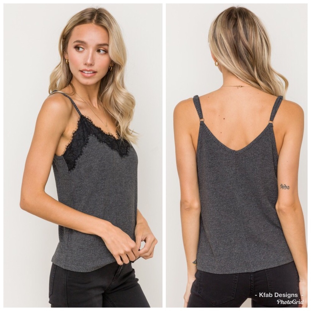 ❤️LAST 1! Knit Lace Adjustable Strap Camisole! - Picture 3 of 8